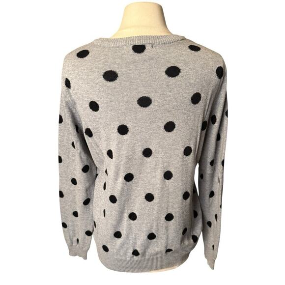 41 Hawthorn Gray Black Polka Dot Pullover Sweater Size XL Capsule Wardrobe - Picture 4 of 6